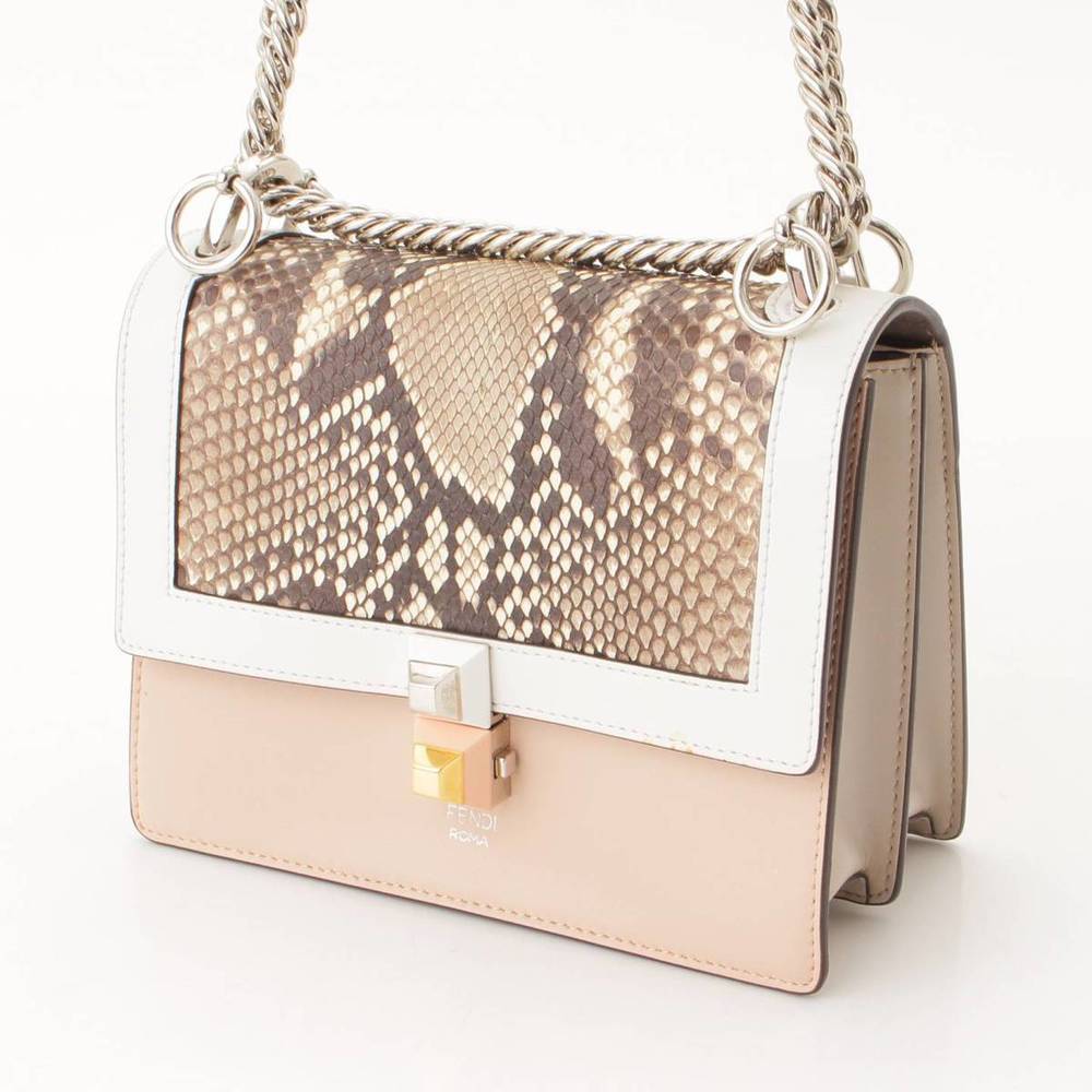 Fendi White Bag Canai Pink Shoulder Python Mini X - image 2